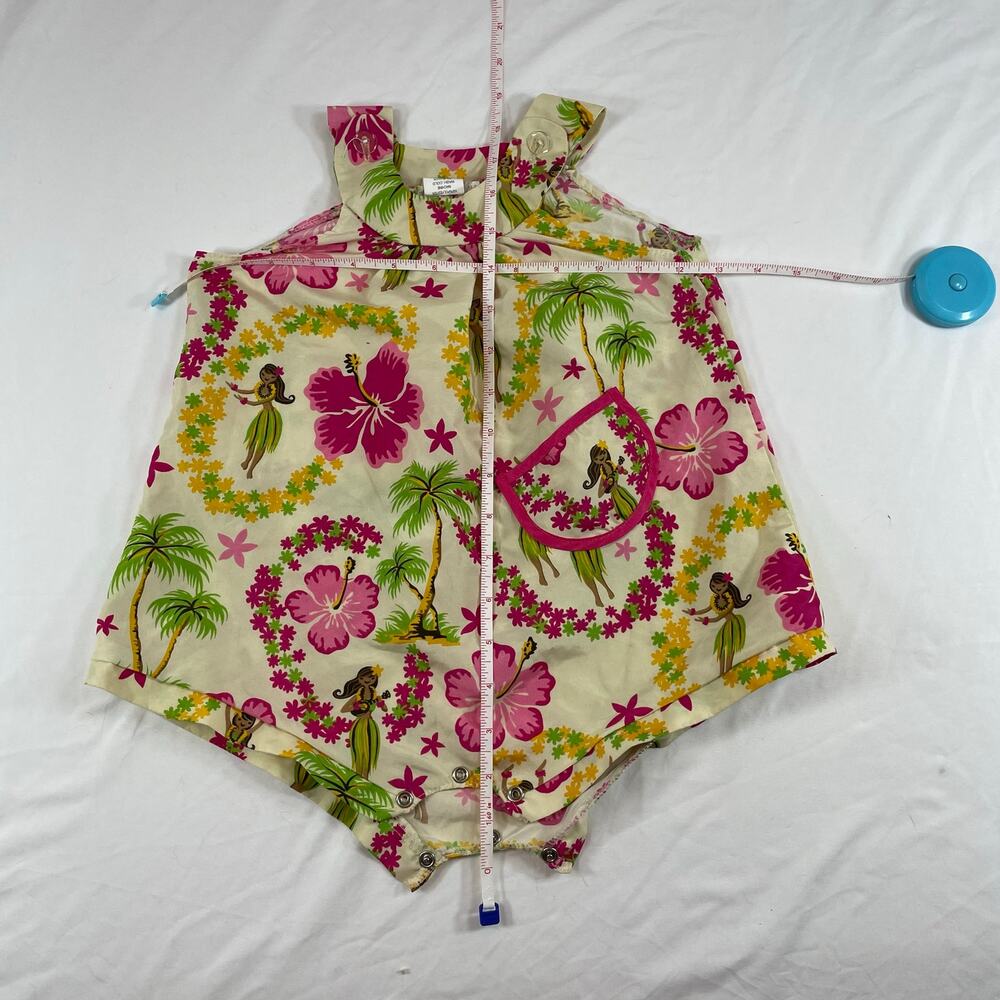 KOKO Keiki Baby Girl Floral Sleeveless Hawaiian Romper Sunsuit 12-18M Pink Green - Picture 5 of 5